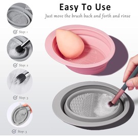 Limpiador de Brochas de Maquillaje ZJchao, Limpieza Eficaz Adecuada, Silicona, Cosmético, Portátil, Versátil, Apto para Todos los Pinceles, Duradero y Reutilizable