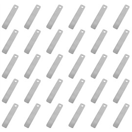 FINBe Metal Engraving Blank Stamping Blank Metal Tag Rectangular Blank Tag For Customing Jewelry Gift Production Name Brand Logo Plate 30pcs, NO, Stainless Steel, no