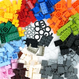 BroTex Classic Creative Building Blocks, 320 Pieces Wheels and Axles Tyres Car Parts, Construction Toy Gift for Boys and Girls