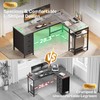 Huuger 55 Inch L Shaped Desk with Drawers, Reversible Computer