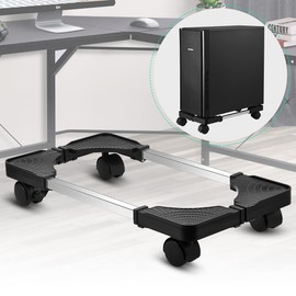 YOSE Computer Tower, Adjustable Mobile CPU Stand with Rolling Caster Wheels, Premium Holder for Floor Carpet Gaming PC Case