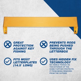 UAP Stainless Steel Hidden Fix Letterplate Restrictor Shrouds - Letterbox Cowl Visor Guard for Extra Security (PVD Gold)