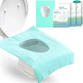 WLHFDC Pack of 30 Disposable Toilet Seat Covers, 40 x 60 cm Toilet Cushion for Children and Adults, Disposable Toilet Seat Cover, Toilet Seat Mat, Ideal for Travel, Public Toilets
