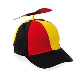 MIMIKRY Baseball Cap with Propeller Black/Red/Gold Cap Fan Item Germany Size 55-60 Helicopter Hat, black/red/gold
