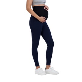 Savi Parker Women’s Ponte Maternity Leggings with Pockets – Pregnancy Clothes for All Seasons – 28” Inseam Navy