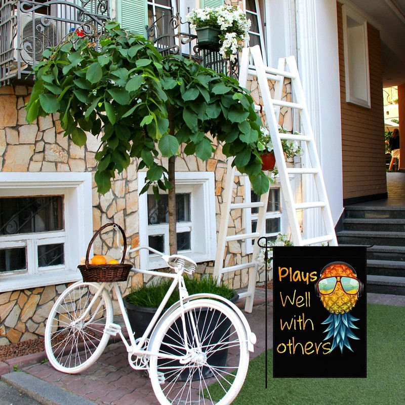 IOppWin Upside Down Pineapple Flags, Swinger Party Flag, Double-Sided Linen,