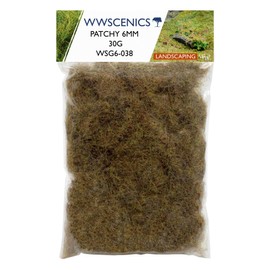 WWScenics | 6mm Patchy Static Grass |30g | WSG6-038 | Realistic Model Scenery Material