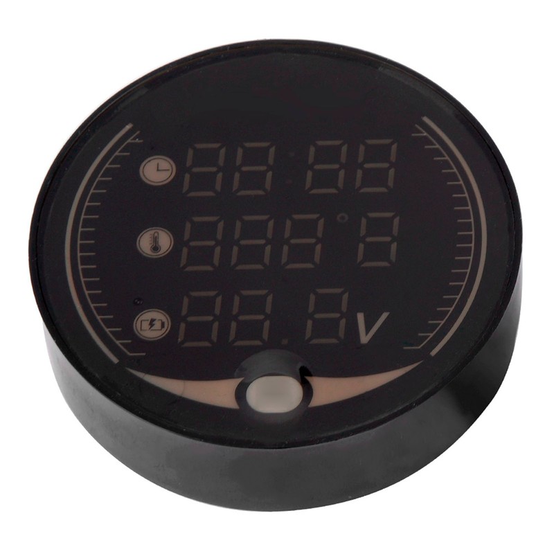 3-in-1 Motorcycle Electronic Digital Thermometer Voltmeter Time Clock Temperature Gauge