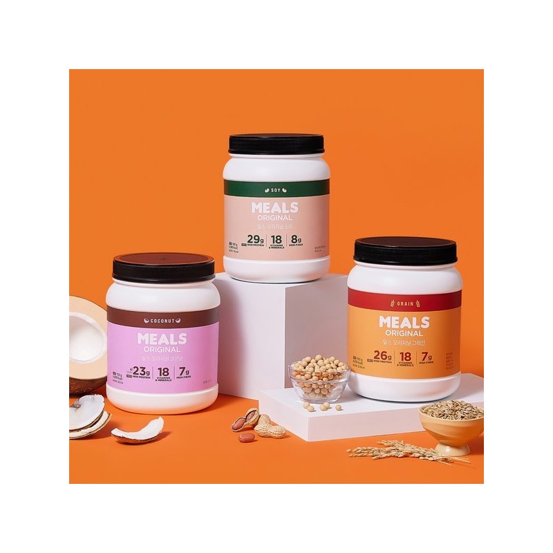 Intake 밀스 오리지널 대용량 식사대용 쉐이크 3종(그레인/소이/코코넛) + 스쿱 증정