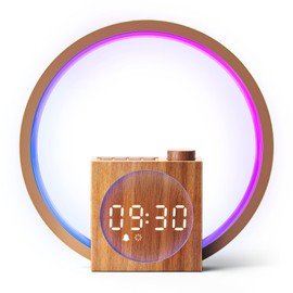 Dreamegg Sunrise Alarm Clock - Sound Machine for Sleep, 12 Ambient Colors &20-Level Dimmable Night Light, 25 Soothing Sounds, White Noise Machine, Wake Up Light for Adults, Stylish Bedroom Decor&Gift