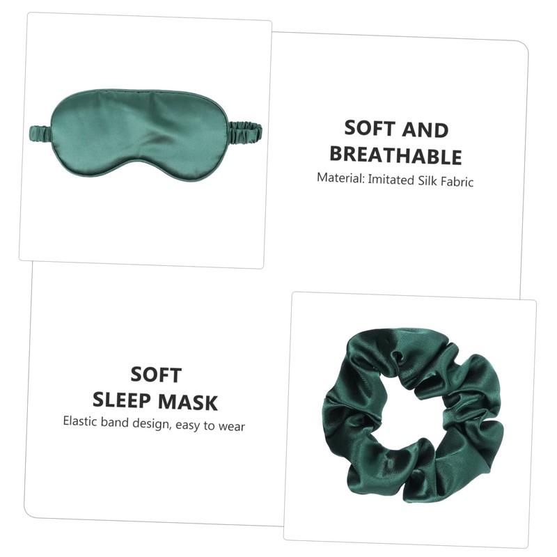 Baluue 3Pcs Silk Sleep Eye Mask Set with Hair Scrunchies