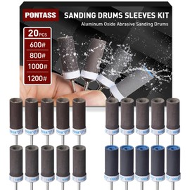 600 800 1000 1200 Grit Sanding Bits for Dremel Tool with 1/8" Shank 20Pcs Sanding Drums Rotary Tools Accessories, Sanding Stick Sand Paper Tips for Metal Rust Removal/Jade Polishing/Stone Grinding