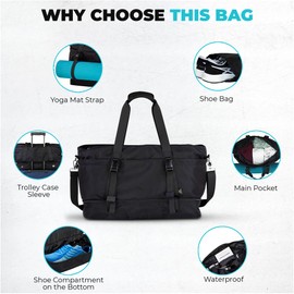 Activate Yo Zen Traveler Yoga Mat Bag | Yoga Bag | Yoga Mat Bag | Yoga Mat Carrier | Gym Bag Women | Gym Bag Yoga Mat Holder | Workout Bag | Gym Tote Bag | Yoga Bag for Mat | Weekender Bag