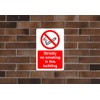Strictly no smoking in this building safety sign- 1.2mm Rigid