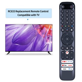 TCNOUMT RC833 Replacement Remote Control Compatible with TCL RC833 GUB2 65C845 55 75 65C745 Series MiniLED LCD Smart TV, No Voice Function