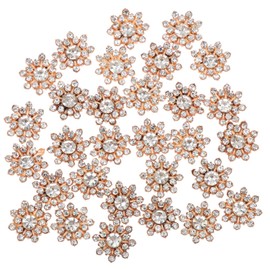 Christmas Snowflake Buttons Pearl Rhinestone Buttons Flat Back Flower Buttons Pearl Sew on Clothing Buttons for DIY Crafts 30Pcs Golden 1 Silver Snowflake Buttons