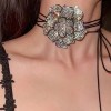 N Juego De Joyas Cristal Flores Collar Pulsera Elegante Moda