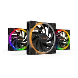 ¡Be quiet! Light Wings - Ventilador de refrigeración ARGB de 120 mm PWM de alta velocidad, 4 pines, para radiadores, paquete triple, BL077 negro