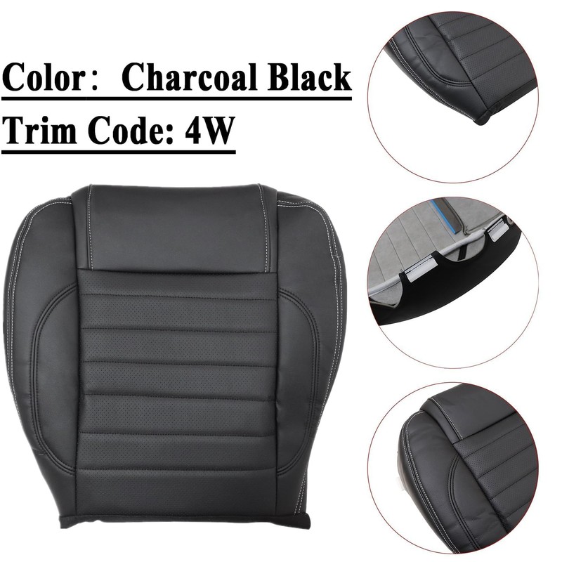 NLQR Front Driver Side Bottom Replacement Seat Cover Charcoal Black