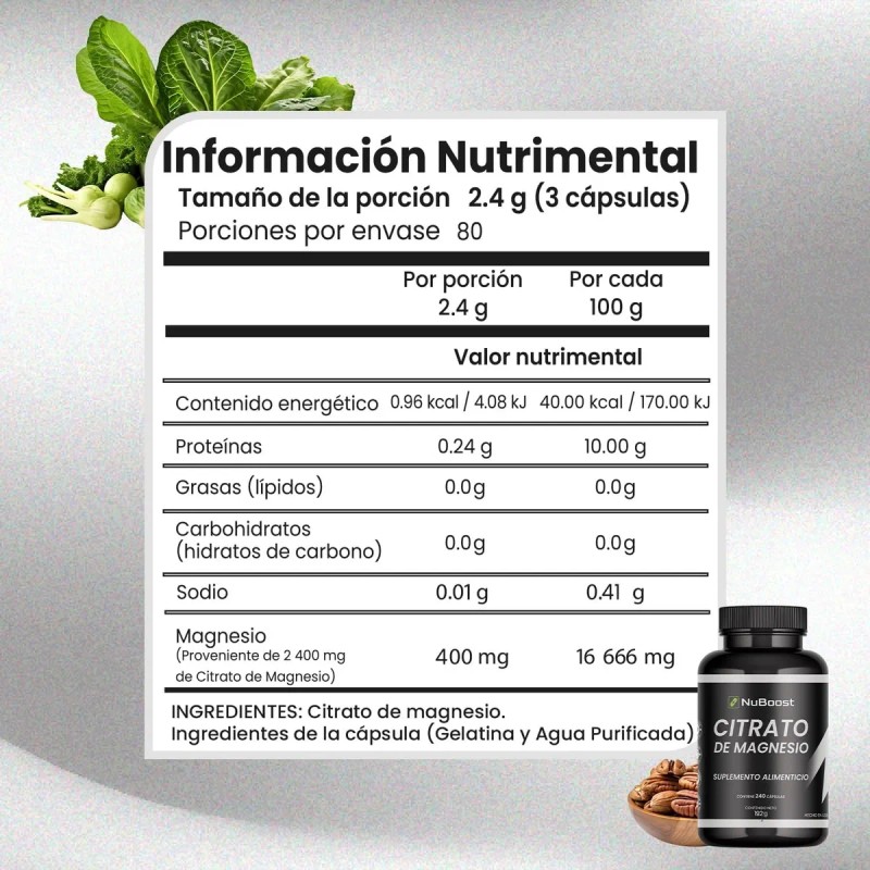 Kit Vitamina D3 K2 Y Citrato De Magnesio Nuboost Sin