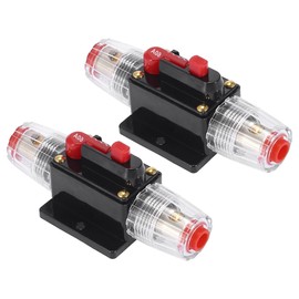 2pcs Car Manual Reset Waterproof Stereo Audio Automotive Fuse Holders Inverter Circuit Breaker 60A