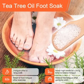 XIWEIOO 20 PACK Tea Tree Oil Foot Soak with Epsom Salt Lavender Feet Soak for Dry Cracked Feet Soaker – Pedicure Supplies Foot SpaToenail Athletes Foot, Stubborn Foot Odor Scent, Softens Calluses