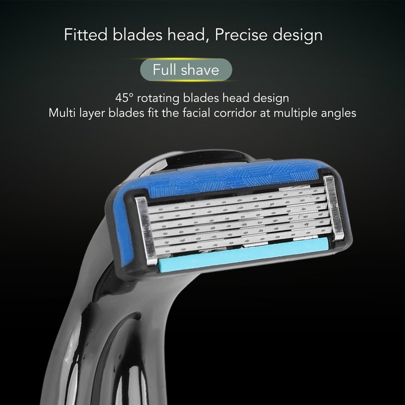 Men Manual Razor Six Blades Waterproof Precise Portable Removable Quick