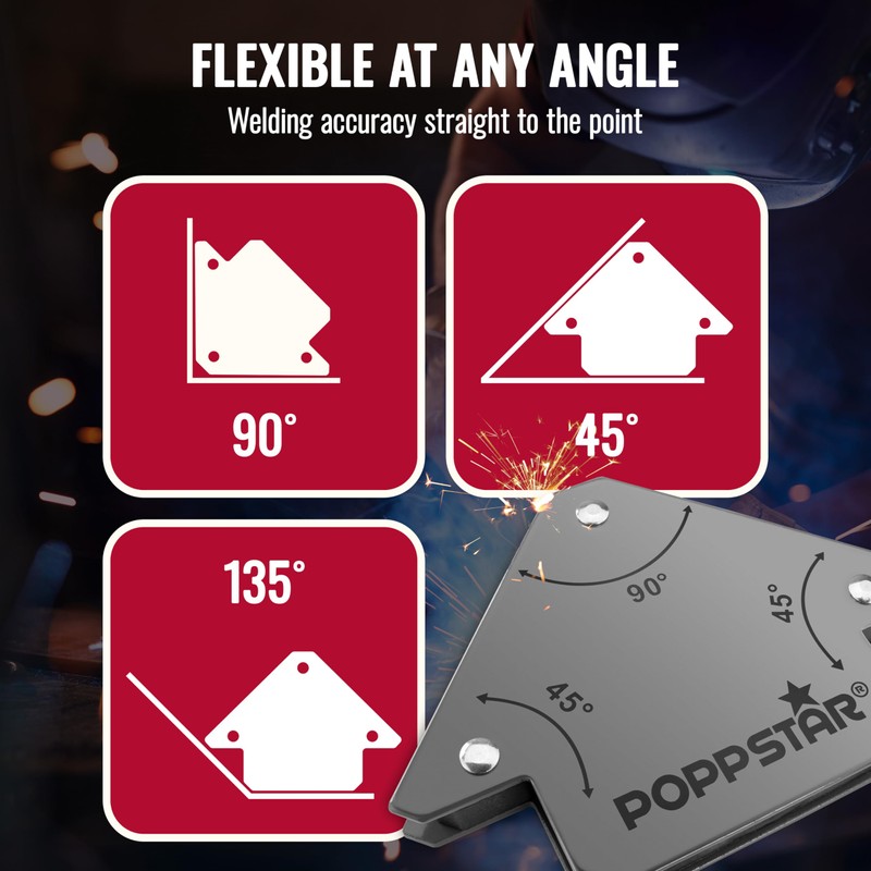 Poppstar Welding Magnets Small (Set of 2 Pcs) with 11.3