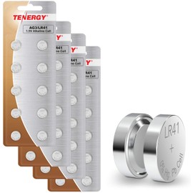 Tenergy 1.5 Volt Battery Button Cell LR41, ag3 Batteries Equivalent, Ideal for thermometers, Watches, Laser Pointers, Small Toys, Portable Electronics, and More - 40 Pack