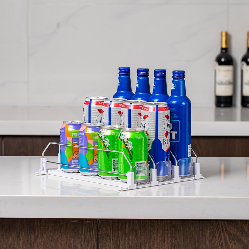 Rula Drink Organizer for Fridge, Self-Pushing Soda Can Dispenser for