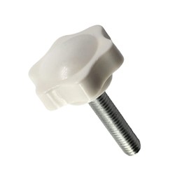Faspiroty 20pcs M8x16 Star Hand Tension Screw Male Thread Thumb Screw 32mm White Plastic Head Handle