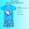 Boys Rash Guard Swimsuit UPF 50+ UV Short Sleeve Shark