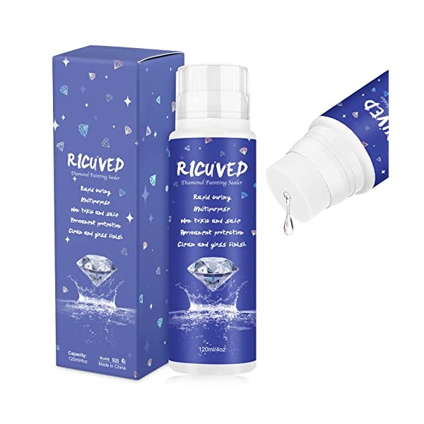 RICUVED Diamond Painting Sealer 120ML,5D Diamond Painting Glue Crystal Art