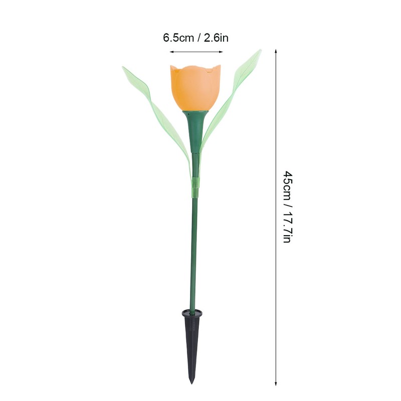 4Pcs Outdoor Solar Power Tulip LED Flower Light Waterproof Garden