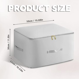 Garment Organiser, Compressing Bag, Bedroom Clothing Storage Bags with Zip, Underbed Storage Bags for Duvets, Clothes, Blankets, Grey