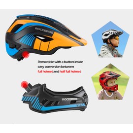 ROCKBROS Kids Full Face Bike Helmet Kids Helmet Toddler Bike Helmets Full Face Protective Safety Helmet for MTB Skateboarding Scooter Roller Skating Cycling