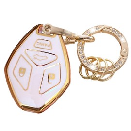 TAPAYICA For Mitsubishi Key Fob Shell Keyless Remote Key With Keychain Fit for Mitsubishi Eclipse/Galant/Lancer (4 Buttons Pink)