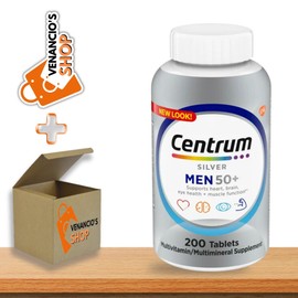 Centrum Silver Mens 50 Plus Vitamins, Multivitamin Supplement, 200 Count + Includes Venanciosfridge Sticker