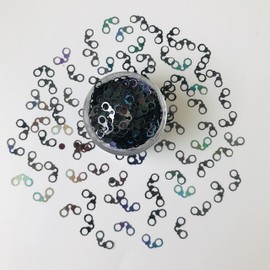 10 Grams/Pack - Black Special Handcuffs Shape Holographic Glitter Confetti Shaped Glitter Sequins Sprinkles For Crafts Resin Tumblers Slime Nail Art LB1000