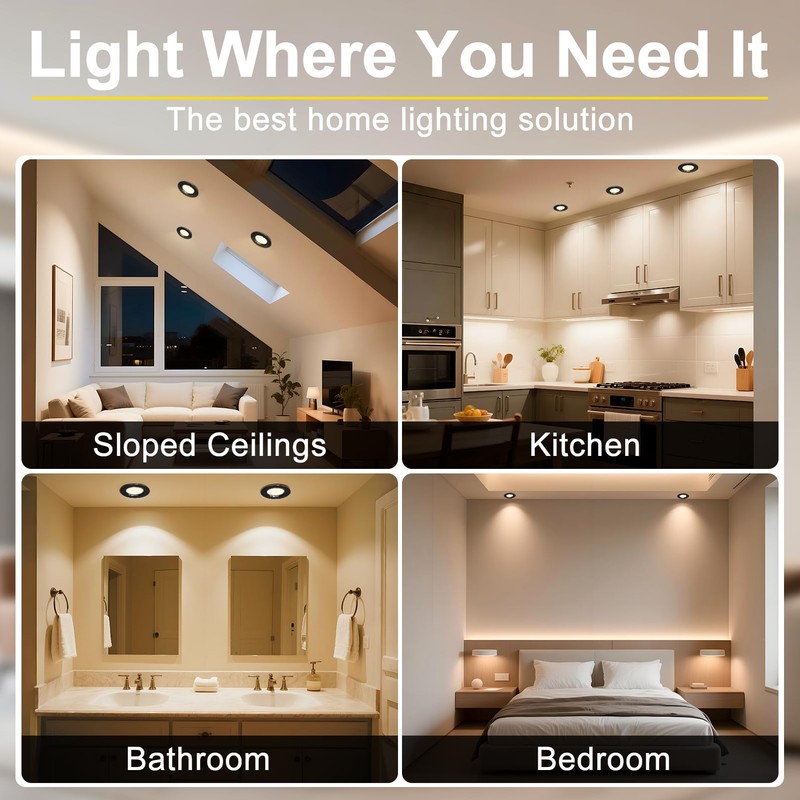 Lightdot 6 Pack 6 Inch LED Gimbal Recessed Lighting, 360°+90°