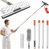 2 in 1 Window Washing Squeegee & Duster with Extension