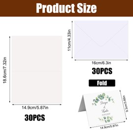 WhizNook 30 Sets of Folding Cards Blank with Envelope White, DIN A6/C6, Blank Cards for DIY Design, Folding Cards with Envelope, Cards and Envelopes Set, for Weddings, Birthdays, Christmas