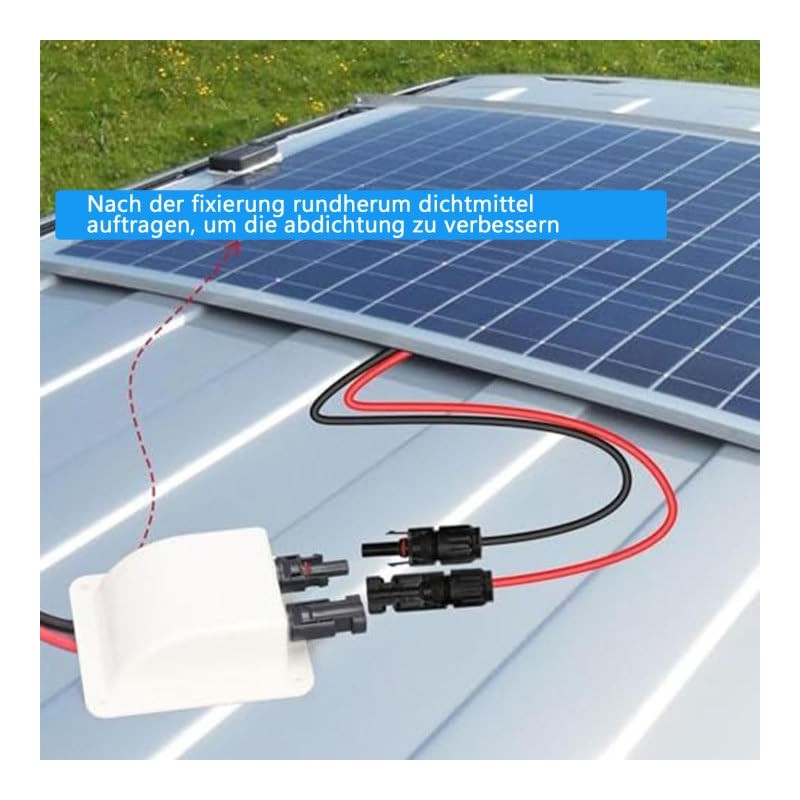 Roof feed-through solar cable guide, waterproof ABS solar modules, cable