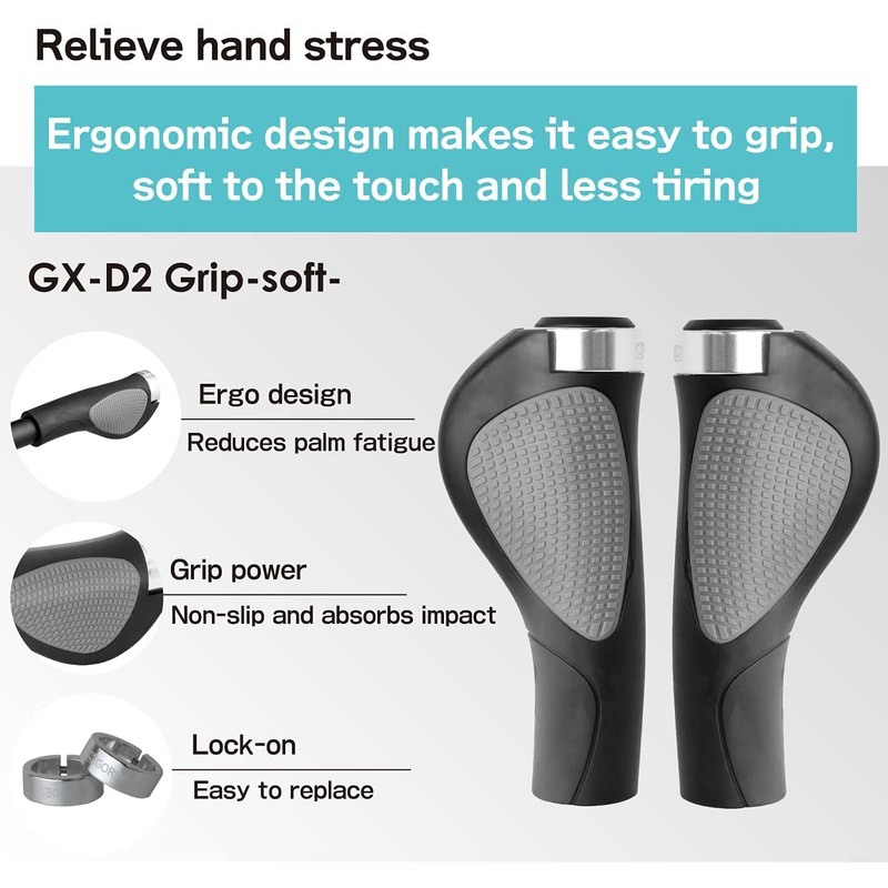 GORIX Bike Ergo Grips Bar End Cycle Lock On Handlebar
