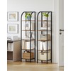 Hzuaneri Bookshelf Narrow Bookcase, Tall Storage Rack with Steel Frame,
