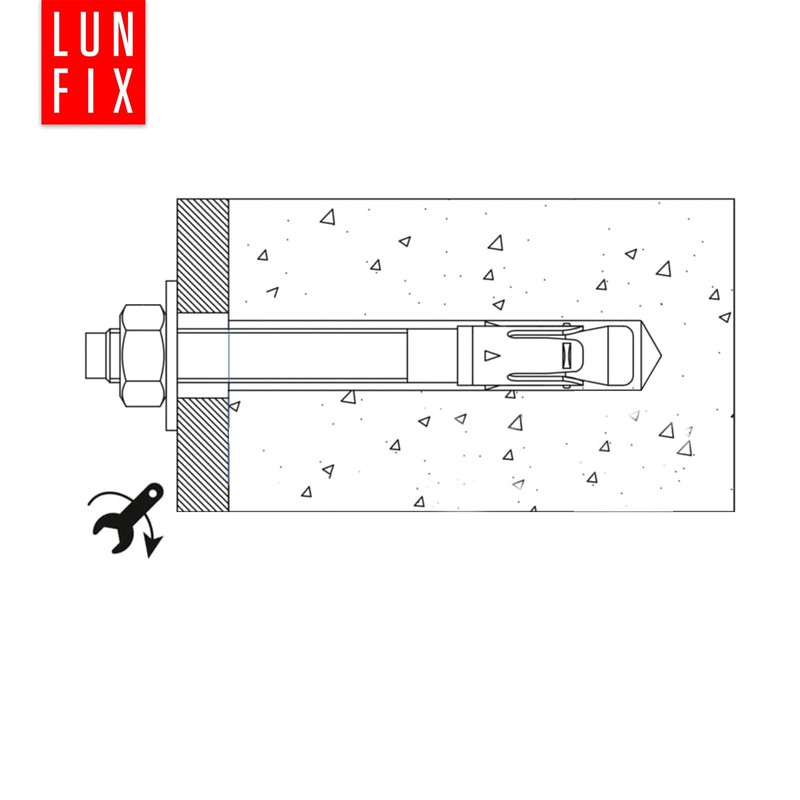 Bolt Anchor 10 x 200 mm Galvanised Steel Including Nut