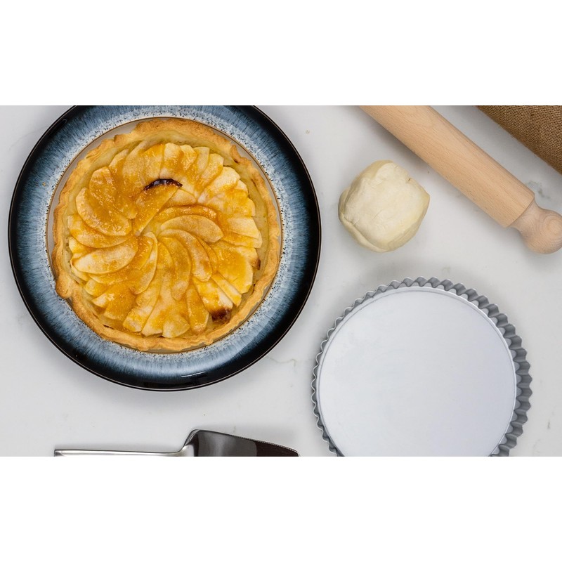 Chabrias Ltd Professional Silver Aluminium Loose Base Fluted Flan Tin,