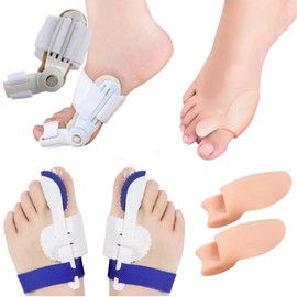 VERALY.MX Pack 6 Piezas Ferulas Juanete Corrector Pies Dedos Silicona Flexible Uso Dia o Noche Separadores Cuidado y Bienestar Pies Salud Deportes