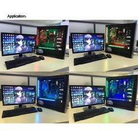 DS leddess PC LED Flexible Light Strip Computer Lighting Green with Magnetic for PC Case Computer Lighting Kit(30cm,18leds,S Series，Greener)