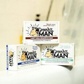 Grown Ass Man Co.  Champ slido Bar Rich Lather 3 en 1 cabello, barba y gel de bao  ltima intervensin de plstico y respetuoso con el medio ambiente,...